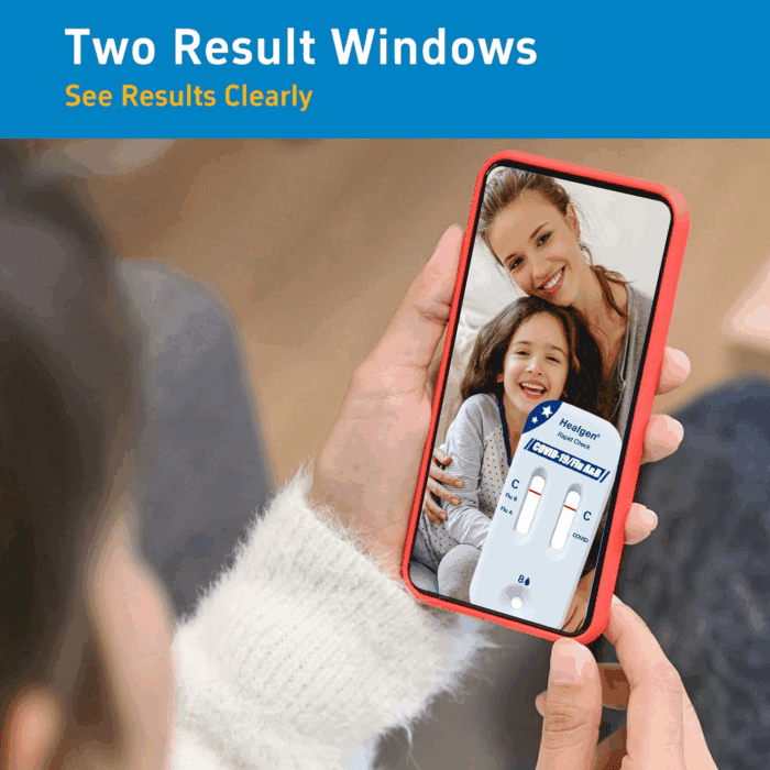 Rapid Check COVID-19, Flu A&B Antigen Test Kit, the First FDA Authorized OTC 3-In-1 Flu & COVID Home Test, Easy to Read Dual Windows, Results in 15 Mins, 18-Month Shelf Life, 1 Test - Image 2