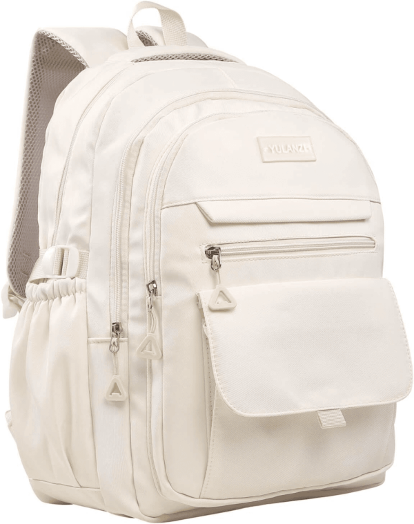 Teen Girls School Backpack for Boys, College Aesthetic Laptop Bookbag for Women,Beige