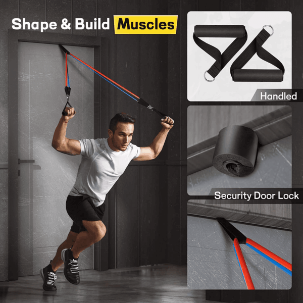 Resistance Bands, Resistance Band Set, Workout Bands, Exercise Bands for Men and Women, Exercise Bands with Door Anchor, Handles, Legs Ankle Straps for Muscle Training, Physical Therapy, Shape Body - Image 4