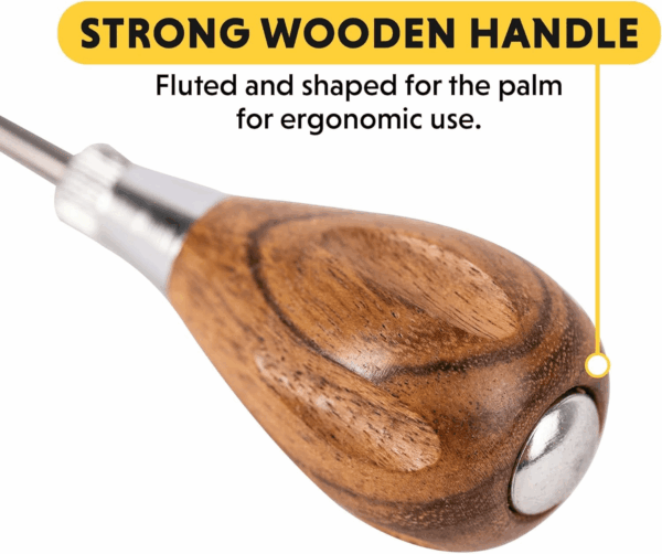 Scratch Awl Tool with Hardwood Handle - Scribe, Layout Work, & Piercing Wood - Alloy Steel Blade - Image 3