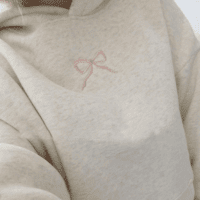 Embroidery Hoodies Women Cute Bowknot Graphic Preppy Pullover for Teen Girl Oversized Long Sleeve Hood Sweatshirt - Image 4