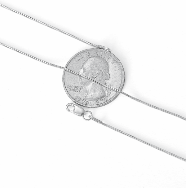 925 Sterling Silver 1Mm & 0.8 Italian Box Chain Necklace 16" - 30" with Silver Polishing Cloth/Dainty & Sturdy Necklace for Women Available in 15 Lengths - Image 9