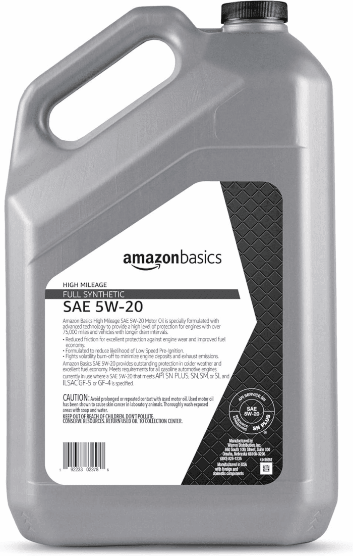High Mileage Motor Oil, Full Synthetic, SN Plus, 5W-20, 5 Quart - Image 2