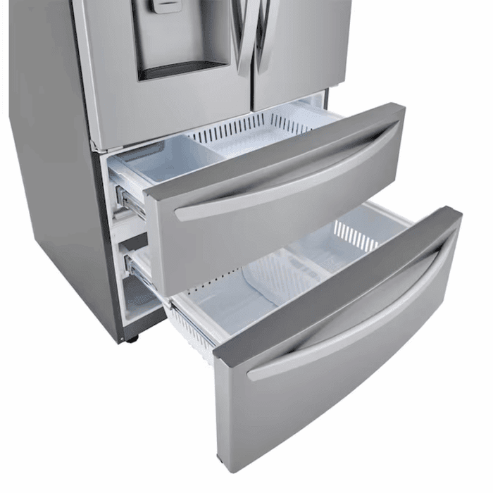 Standard-Depth Craft Ice Smart Wifi Enabled 27.8-Cu Ft 4 -Door Smart Compatible French Door Refrigerator with Dual Ice Maker with Water and Ice Dispenser ( Printproof Stainless Steel ) ENERGY STAR Certified - Image 7