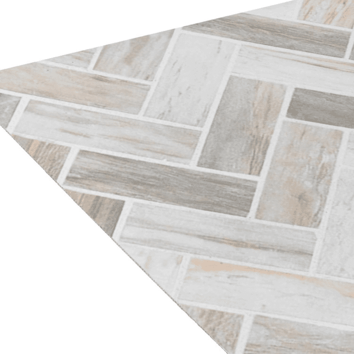 Retro Self Adhesive 12-Inch Vinyl Floor Tiles, 20 Tiles - 12" X 12", Stone Herringbone Pattern - Peel & Stick, DIY Flooring for Kitchen, Dining Room, Bedrooms & Bathrooms by  Home Decor - Image 4