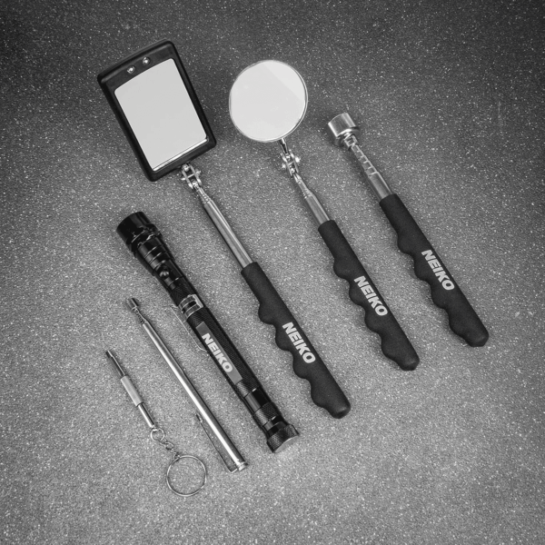 20736A (6) Piece Set, Magnetic Tool & Telescoping Mirror Set, Adjustable Telescoping Magnetic Pickup Tool, Flashlight 15Lb Retriever Tool, 360 Swivel, Magnet Mirror, Magnetic Tools for Mechanic - Image 6