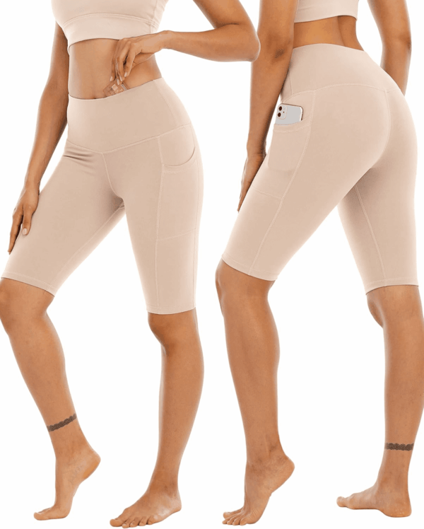 4 Pack Biker Yoga Shorts with Pockets for Women,High Waisted Athletic Running Workout Gym Shorts Tummy Control - Image 2