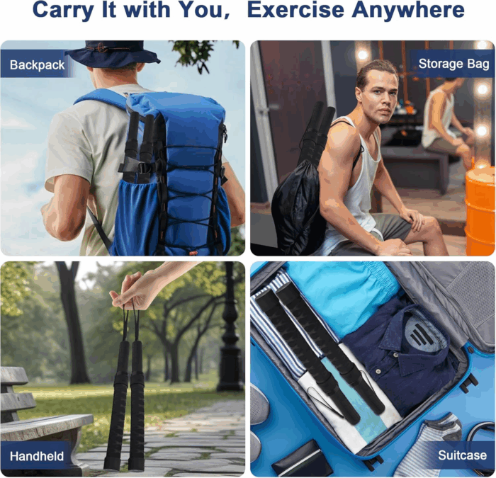 New Weighted Ropeless Battle Ropes for Home Gym, Premium Battle Rope for Advanced Fitness Training, Portable Workout Ropes for Working Out, Durable Exercise Ropes for Home Workout - 2PCS - Image 5