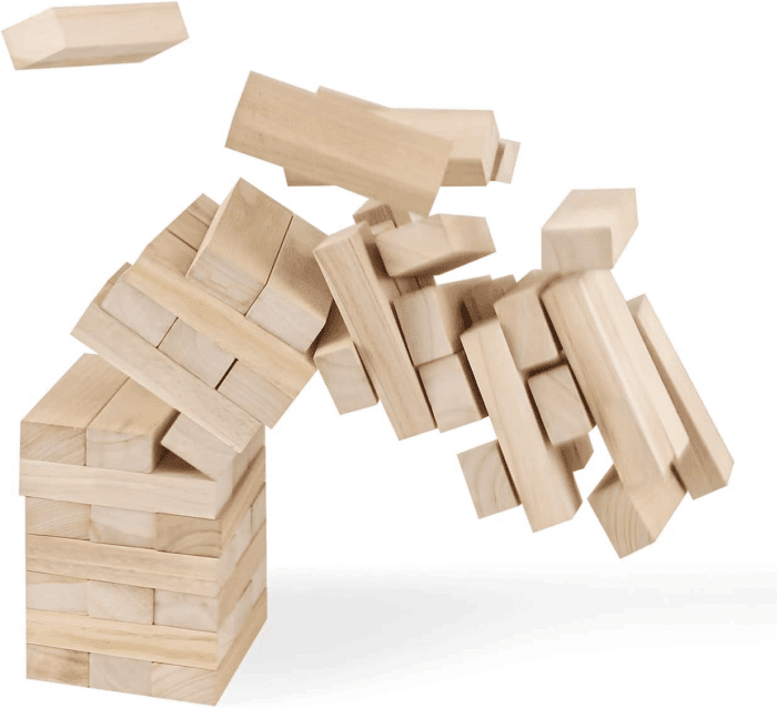 Giant Tumble Tower Game, Large Tumbling Tower Stack to over 4 FT 54Pcs Wooden Jumbo Blocks for outside Yard Games with Carry Case Timber Stacking Game Night Toy Gift for Kids Adults Family - Image 3