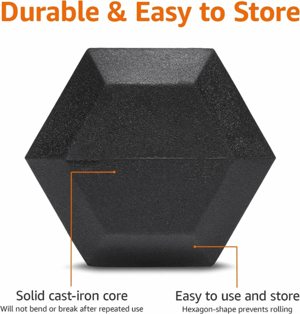 Rubber Hex Dumbbell Hand Weight - Image 3