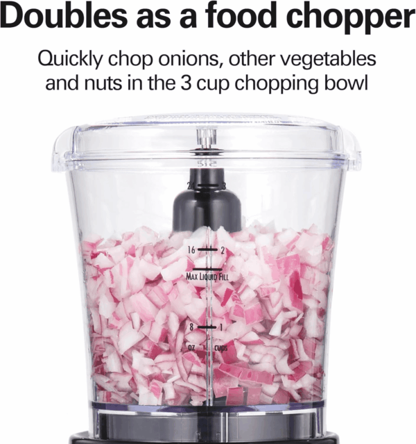 Power Elite Blender for Smoothies with 3-Cup Vegetable Chopper Mini Food Processor, 40Oz Glass Jar, 12 Functions for Puree, Ice Crush, Black and Stainless Steel (58149) - Image 5