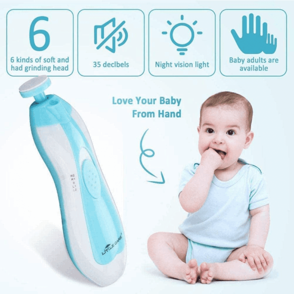 Baby Nail Trimmer Electric,Baby Nail Clippers, 6 in 1 Baby Nail File,Nail File Baby Grooming Kit Manicure Set for Toddler or Adults - Image 8