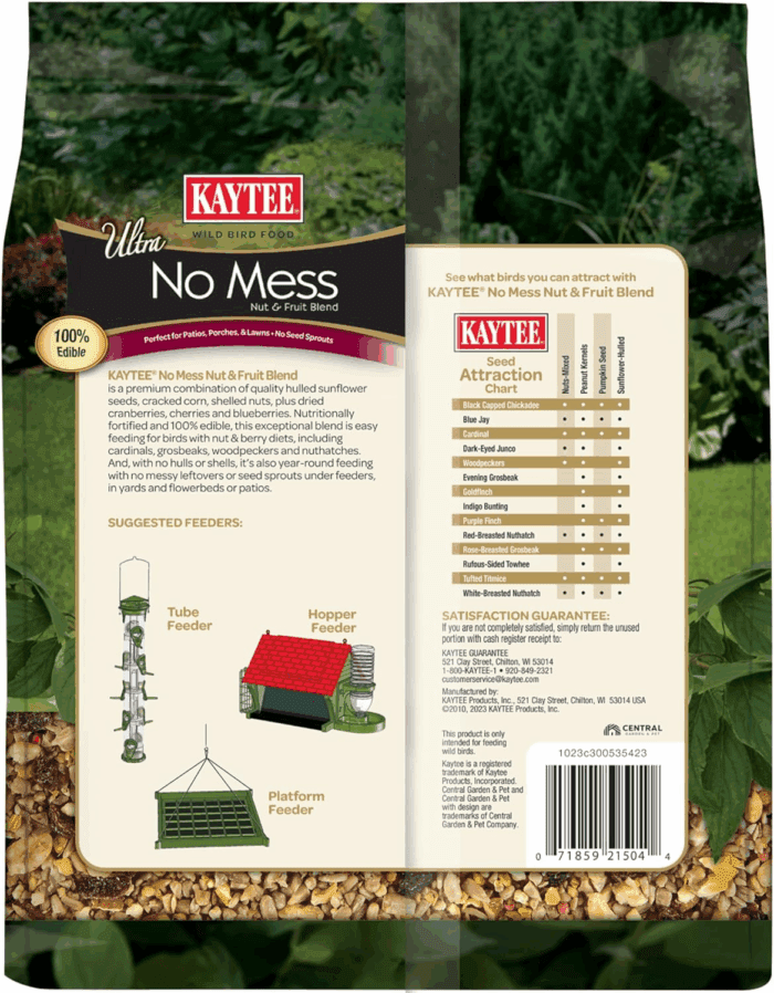 Wild Bird Ultra No Mess Nut & Fruit Food Seed Blend for Blue Jays, Woodpeckers, Juncos, Cardinals, Grosbeaks, Sparrows, and Finches, 5.5 Pound - Image 2
