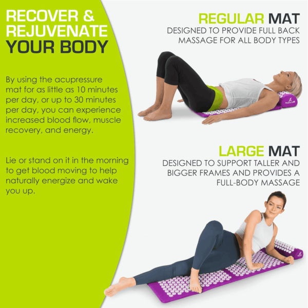 Acupressure Mat and Pillow Set for Back/Neck Pain Relief and Muscle Relaxation - Image 5