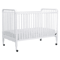 Jenny Lind 3-In-1 Convertible Baby Crib - GREENGUARD Gold Certified Portable Crib - Convertible Crib to Toddler Bed and Daybed - 4 Adjustable Heights - Easy to Assemble White Wooden Crib