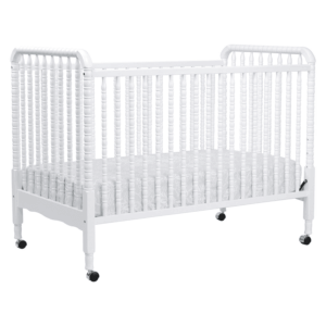 Jenny Lind 3-In-1 Convertible Baby Crib - GREENGUARD Gold Certified Portable Crib - Convertible Crib to Toddler Bed and Daybed - 4 Adjustable Heights - Easy to Assemble White Wooden Crib