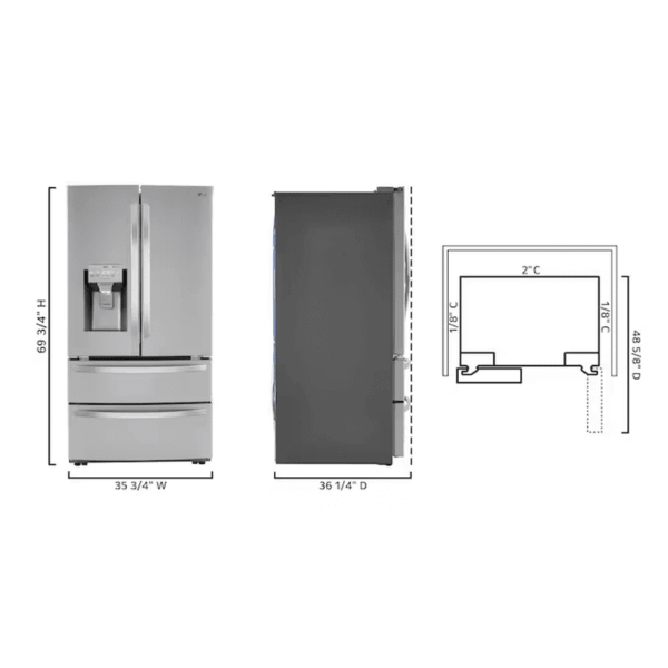 Standard-Depth Craft Ice Smart Wifi Enabled 27.8-Cu Ft 4 -Door Smart Compatible French Door Refrigerator with Dual Ice Maker with Water and Ice Dispenser ( Printproof Stainless Steel ) ENERGY STAR Certified - Image 3