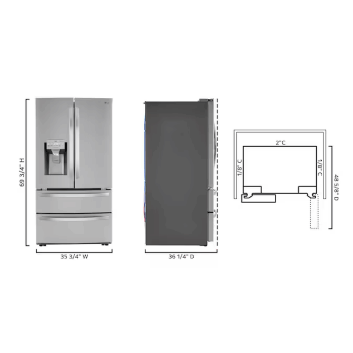 Standard-Depth Craft Ice Smart Wifi Enabled 27.8-Cu Ft 4 -Door Smart Compatible French Door Refrigerator with Dual Ice Maker with Water and Ice Dispenser ( Printproof Stainless Steel ) ENERGY STAR Certified - Image 3