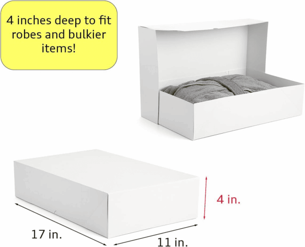 12 Premium Large Gift Boxes for Presents - Extra Large White Gift Boxes with Lids - 4-Inch Deep Large Gift Box Good for Robes and Bulky Items - Image 2