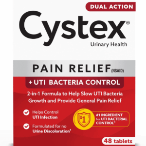 Dual Action UTI Pain Relief and Prevention, 2-In1 Formula to Help Slow UTI Bacteria Growth and Provide General Pain Relief for Women and Men, FSA HSA Eligible & Approved, 48 Count