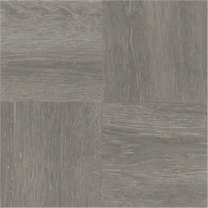Tivoli Self Adhesive Vinyl Floor Tiles, 45 Tiles - 12" X 12", Charcoal Grey Wood - Peel & Stick, DIY Flooring for Kitchen, Dining Room, Bedrooms, Basements & Bathrooms by Achim Home Decor