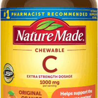 Extra Strength Dosage Chewable Vitamin C 1000 Mg per Serving, Dietary Supplement for Immune Support, 90 Tablets, 45 Day Supply