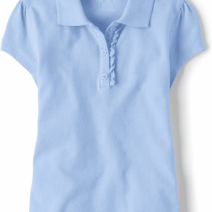 Girls' Short Sleeve Ruffle Pique Polo