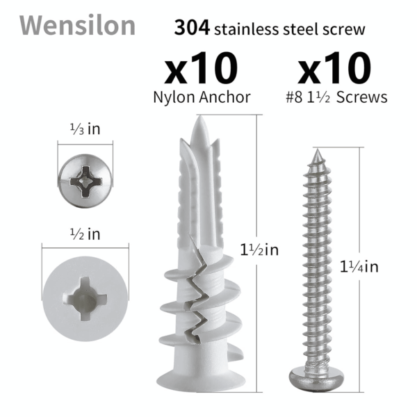 Self-Drilling Drywall Anchors Assortment Kit – 182 Pcs for Concrete, Drywall, and Sheetrock – Heavy Duty Wall Anchors for Easy Installation, No Drill Bit Required - Image 2