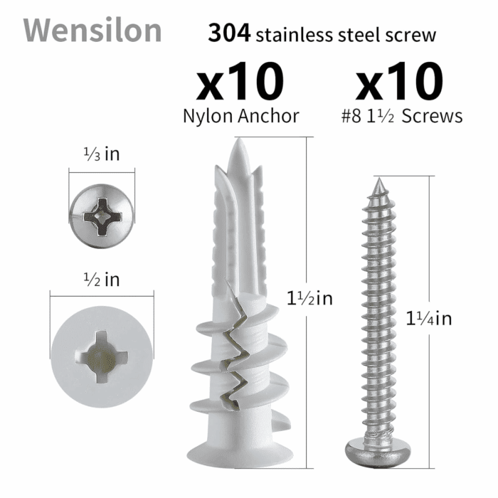 Self-Drilling Drywall Anchors Assortment Kit – 182 Pcs for Concrete, Drywall, and Sheetrock – Heavy Duty Wall Anchors for Easy Installation, No Drill Bit Required - Image 2