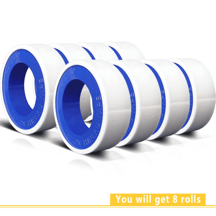 8 Rolls 1/2 Inch(W) X 520 Inches(L) Teflon Tape,For Plumbers Tape,Ptfe Tape,Water Pipe Sealing Tape,Plumbing Tape,Sealant Tape,Thread Seal Tape for Shower Head,Duct Tape,White - Image 2