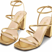 Women'S Heels Chunky Block Strappy Square Open Toe Ankle Buckle Heeled Sandals Wedding Party Dress Shoes Indie - Image 5