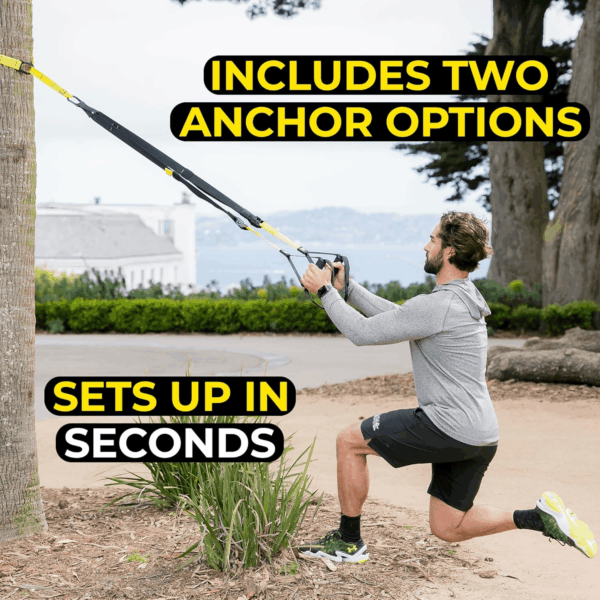 All-In-One Suspension Training System: Full Body Workouts for Your Home Gym, Travel, and Outdoors | Includes Indoor & Outdoor Anchors, Workout Guide and Video Downloads - Image 4