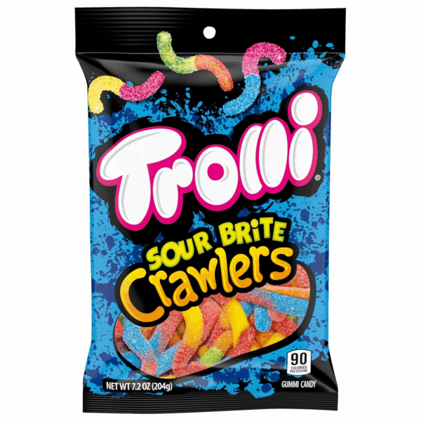 Sour Brite Crawlers Candy, Original Flavored Sour Gummy Worms, 7.2 Ounce - Image 10