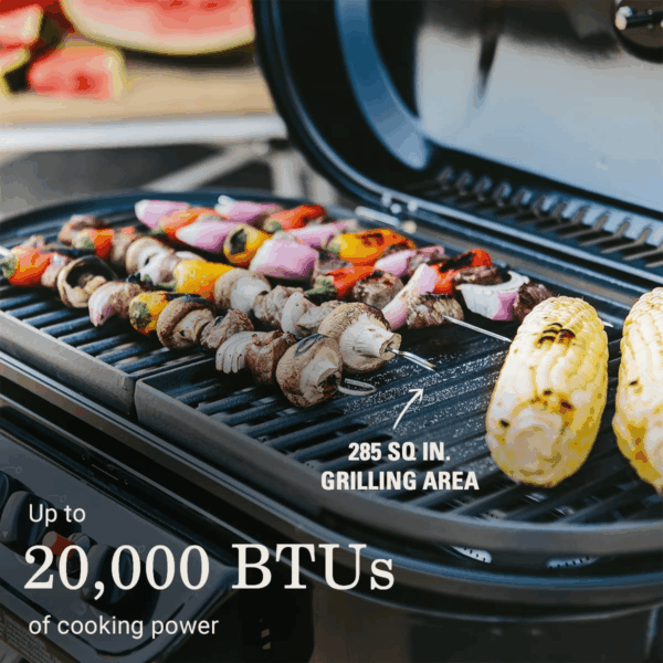 Roadtrip 285 Portable Stand-Up Propane Grill with 3 Adjustable Burners & Instastart Ignition, 20,000 Btus of Power for Outdoor Cooking - Image 2