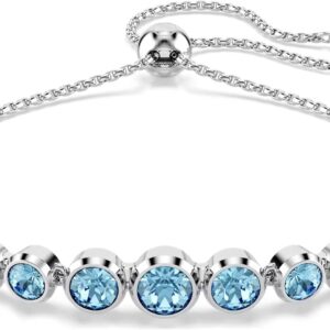 Imber Tennis Bracelet, Mixed round Cuts, Blue, Rhodium Finish