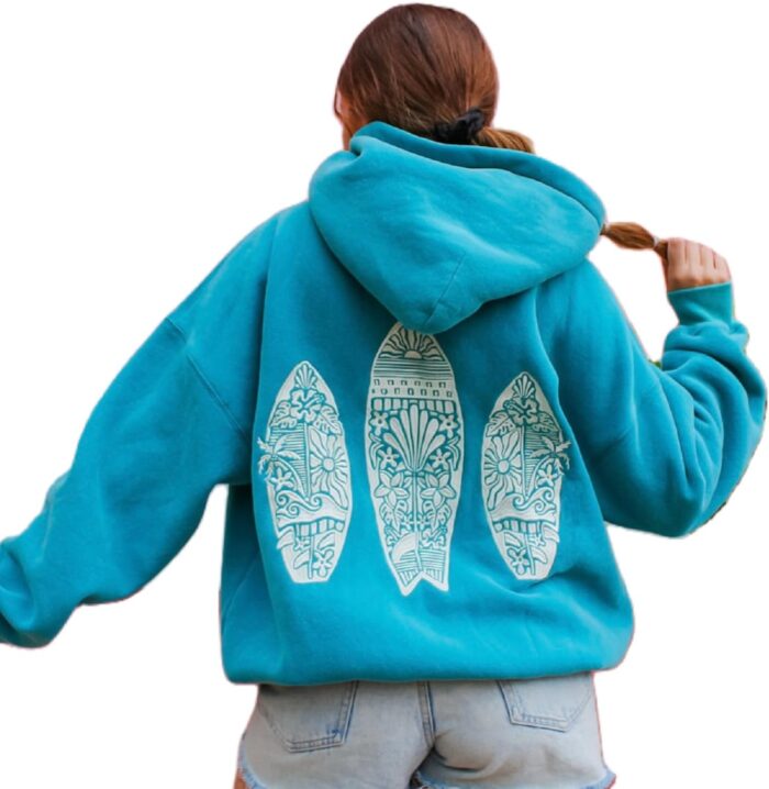 Preppy Embroidery Floral Hoodie for Teen Girl Women Oversized Hooded Sweatshirt Y2K Vintage Graphic Pullover Top