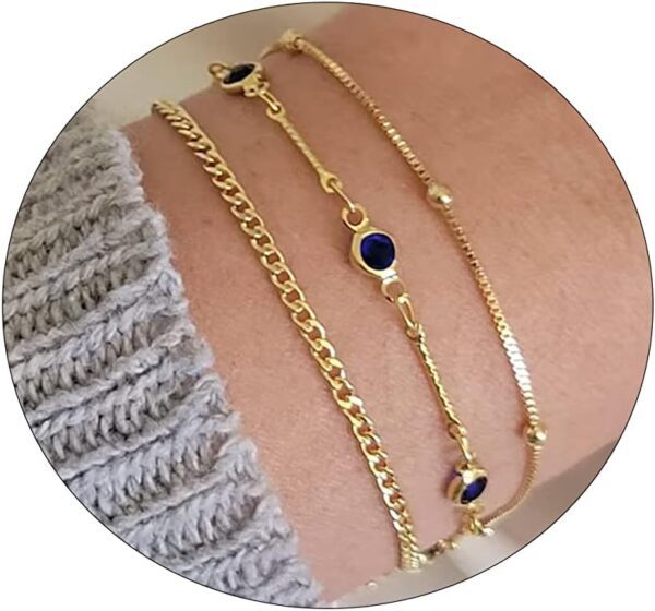 Gold Bracelets for Women 14K Gold Jewelry for Women Cute Heart Beaded Bracelets for Women Lip Cuban Link Paperclip Chain Anklet Dainty Bracelet Pack Gifts for Women Girls