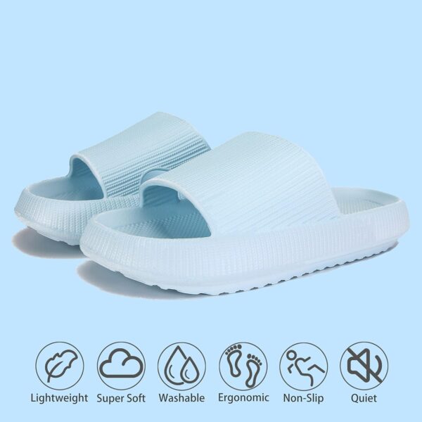 Cloud Slippers for Women and Men, Pillow House Slippers Shower Shoes Indoor Slides Bathroom Sandals, Ultimate Comfort, Lightweight, Thick Sole, Non-Slip, Easy to Clean - Image 3