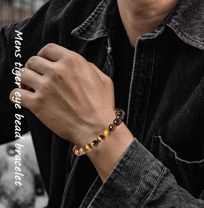 15 Pcs 8Mm Healing Stone Beaded Bracelets for Women Men Semi-Precious Gemstones Bracelets Crystal Beaded Bracelet Unisex Adjustable Stretch Bracelets - Image 5