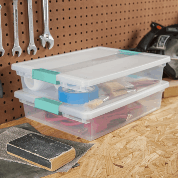 6-Pack Clip Box, Clear Storage for Crafts, Supplies and Office Items, Large - Image 4