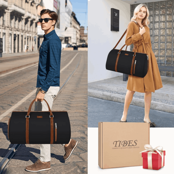 Convertible Garment Duffel Bag for Travel - Carry on Garment Bags with Toiletry Bag Large Weekender Bag for Men Women 2 in 1 Hanging Suitcase Suit Travel Duffel Overnight Bags 4Pcs Set - Image 7