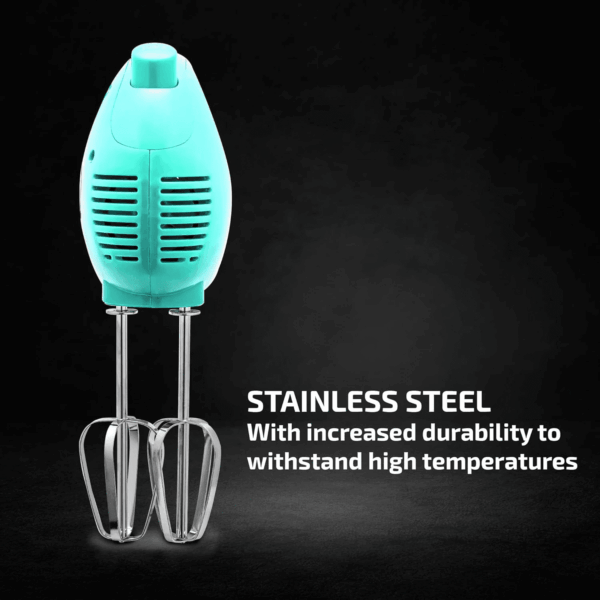 5-Speed Electric Hand Mixer with Stainless Steel Mixing Whisk, Snap-On Storage Case, Portable & Lightweight 150W Motor, Compact Handheld Mixer for Baking, Blending or Cooking, Turquoise HM151T - Image 2