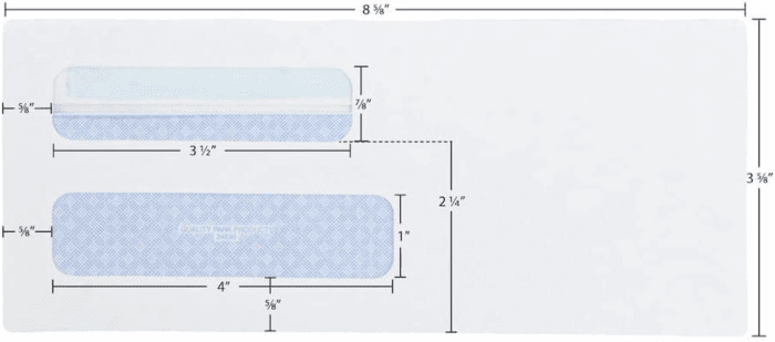 #8 5/8 Security Envelopes, Double Window, Self Seal Envelopes for Invoices/Statements, 3-5/8" X 8-5/8", 24 Lb White, 5/Box (QUA24539) - Image 7