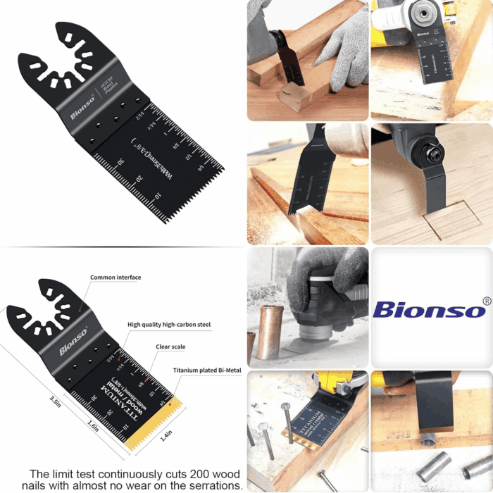 55PCS Oscillating Saw Blades, Professional Universal Titanium Multitool Blades for Wood Plastics Metal, Quick Release Multi Tool Kits Fit Dewalt Ryobi Milwaukee Rockwell Fein Makita - Image 5