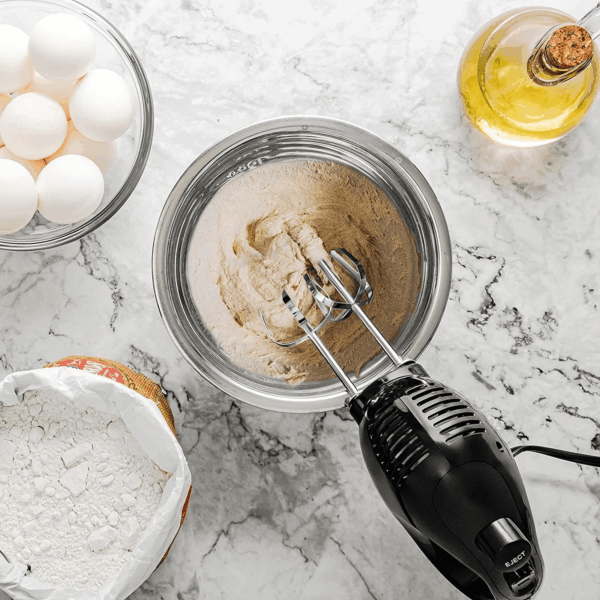5-Speed Electric Hand Mixer with Stainless Steel Mixing Whisk, Snap-On Storage Case, Portable & Lightweight 150W Motor, Compact Handheld Mixer for Baking, Blending or Cooking, Black HM151B - Image 7