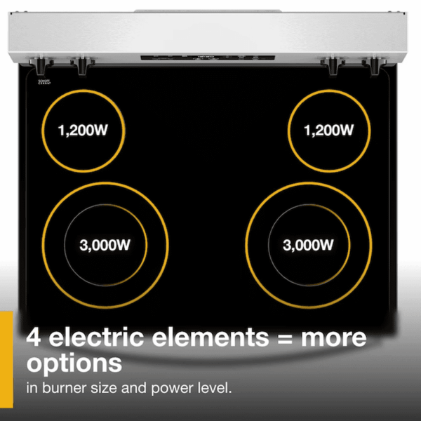 Flexible Cooktop 30-In Glass Top 4 Burners 5.3-Cu Ft Freestanding Electric Range ( Stainless Steel ) - Image 5