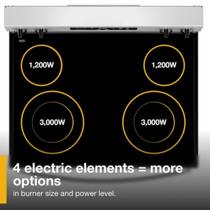 Flexible Cooktop 30-In Glass Top 4 Burners 5.3-Cu Ft Freestanding Electric Range ( Stainless Steel ) - Image 5