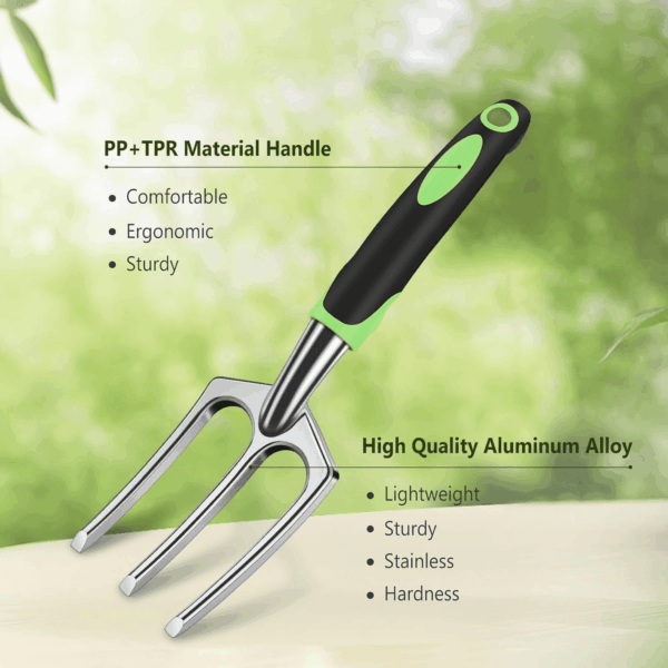 Garden Tool Set 10 Piece, Heavy Duty and Lightweight Aluminium Alloy Tools with Ergonomic Handle, Sturdy Storage Tote Bag, Gardening Hand Tools, Gardening Gift for Women and Men Green - Image 5