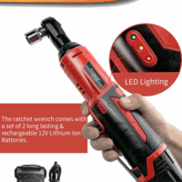 Cordless Electric Ratchet Wrench Set, 3/8" 12V Power Ratchet Tool Kit with 2 Packs 2000Mah Lithium-Ion Battery and Charger - Image 4