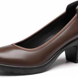 Women'S Chunky Closed Toe Low Block Heels Work Pumps Comfortable round Toe Dress Wedding Shoes